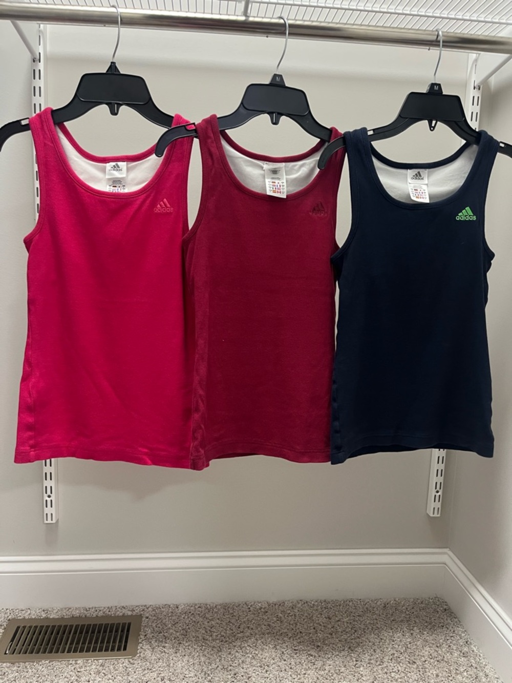 LOT of 3: adidas Women's Tank Tops – Hot Pink, Burgundy, Navy, size small